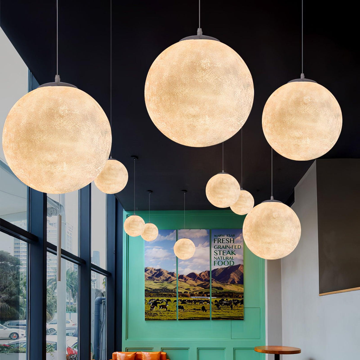 Modern Moon Pendant Light  Celestial Sphere Design - Product detail 17