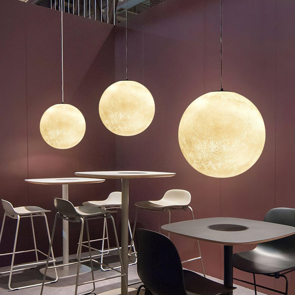 Modern Moon Pendant Light  Celestial Sphere Design - Product showcase