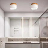 Modern LED Ceiling Light  Wood Trim Black Cylinder - Product detail 5