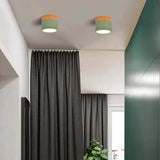 Modern LED Ceiling Light  Wood Trim Black Cylinder - Product detail 10