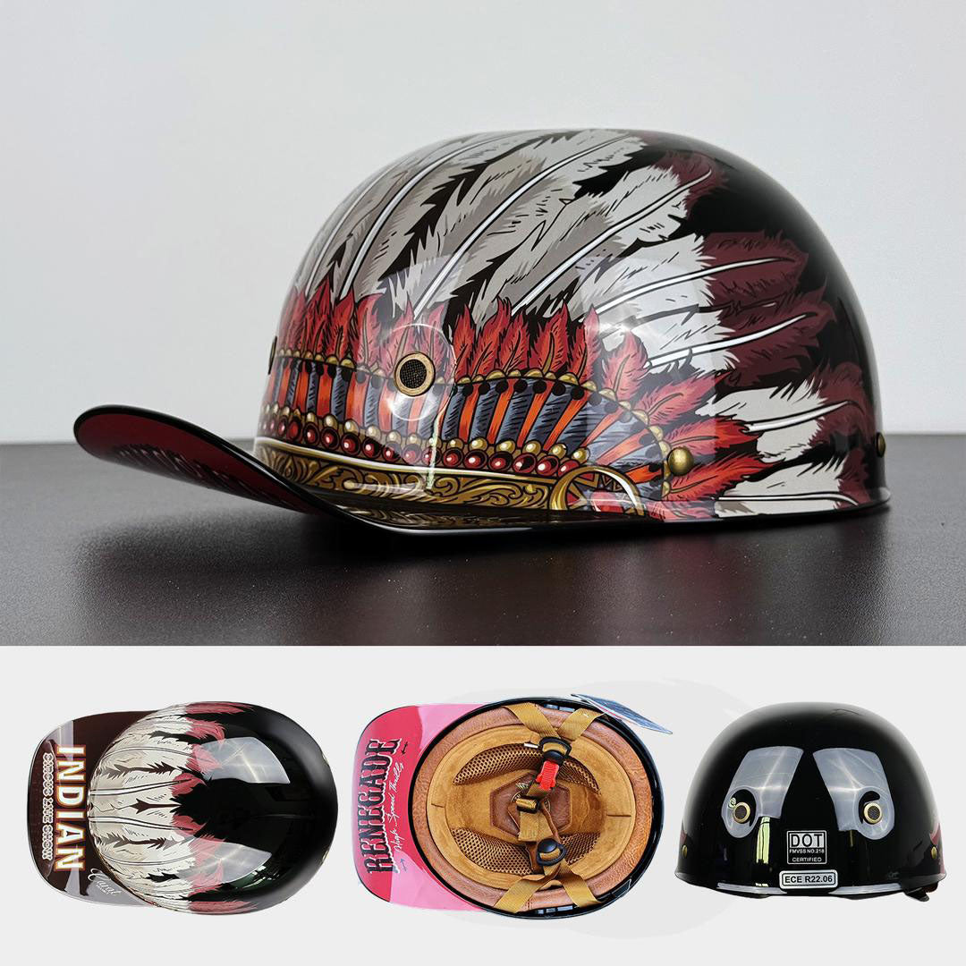Motorcycle Baseball Cap Helmet  Golden Wings Design - Product detail 15