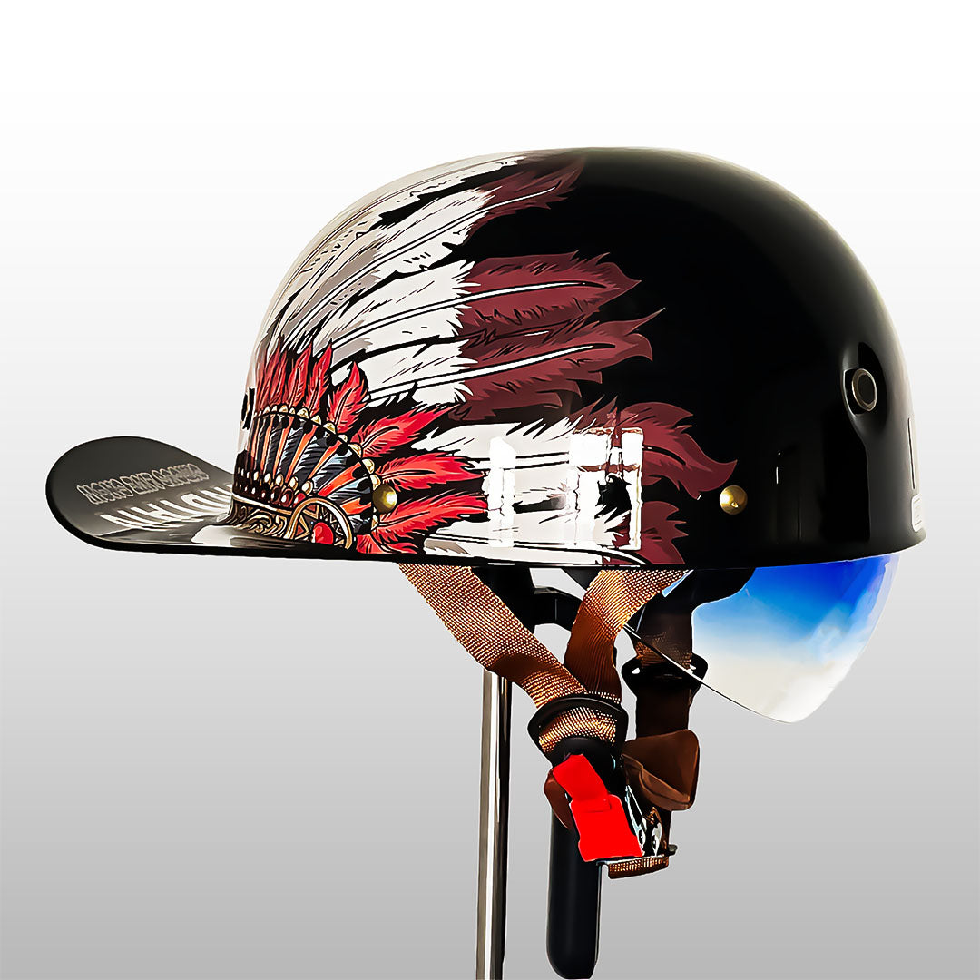 Motorcycle Baseball Cap Helmet  Golden Wings Design - Product detail 17