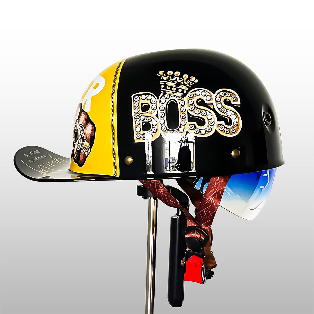 Motorcycle Baseball Cap Helmet  Golden Wings Design - Product detail 18