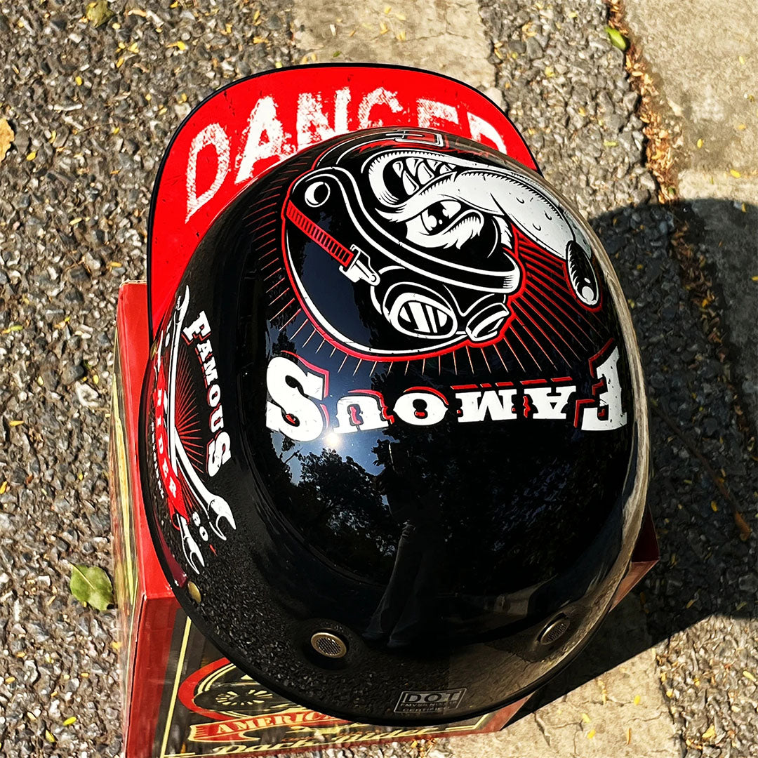 Motorcycle Baseball Cap Helmet  Golden Wings Design - Product example