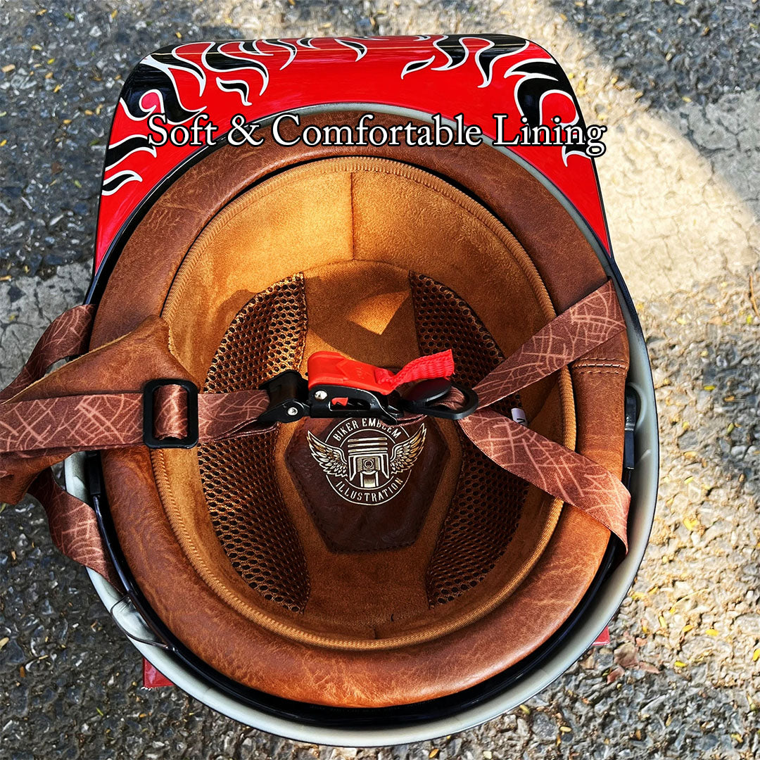 Motorcycle Baseball Cap Helmet  Golden Wings Design - Product detail 4