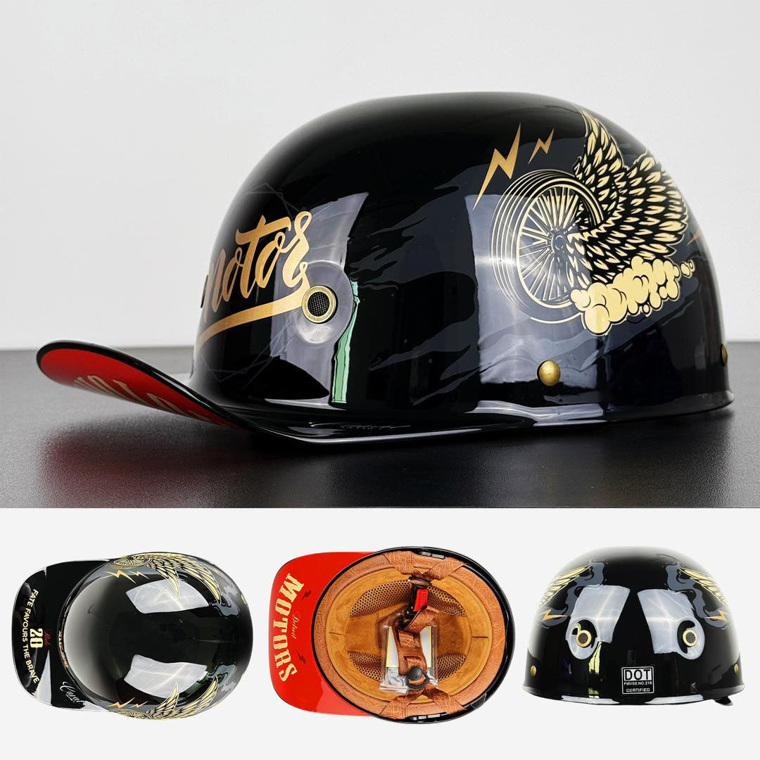 Motorcycle Baseball Cap Helmet  Golden Wings Design - Product detail 7