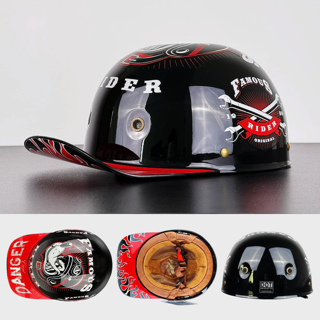 Motorcycle Baseball Cap Helmet  Golden Wings Design - Product detail 8