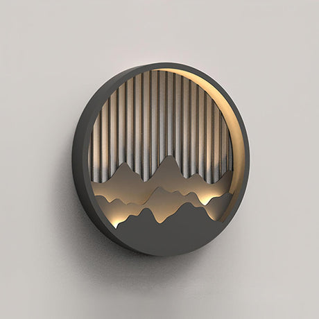 Mountain Wall Light  LED Outdoor Circle Sconce - Product showcase