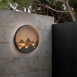 Mountain Wall Light  LED Outdoor Circle Sconce - Detailed view