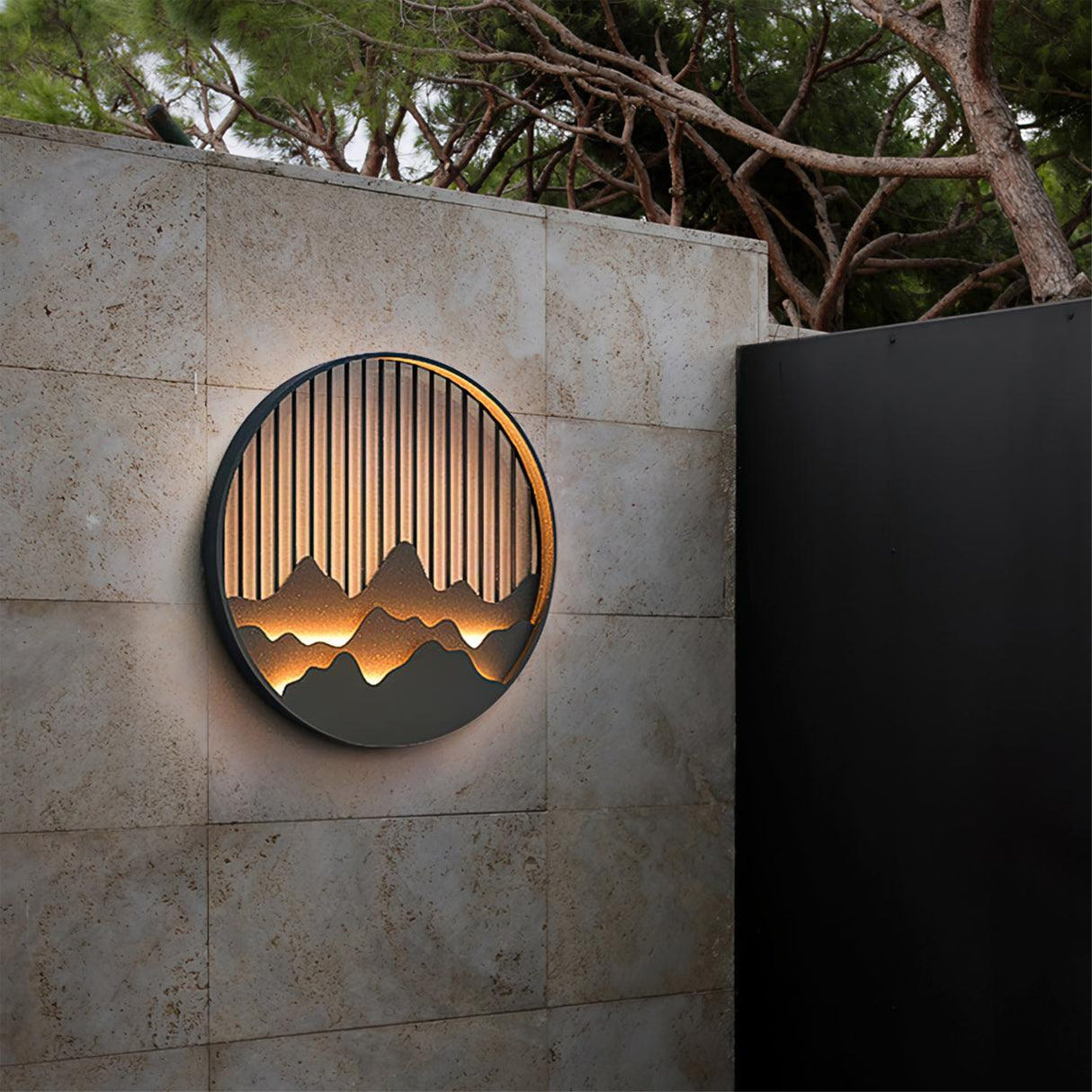 Mountain Silhouette Wall Light  LED Outdoor Sconce - Product example