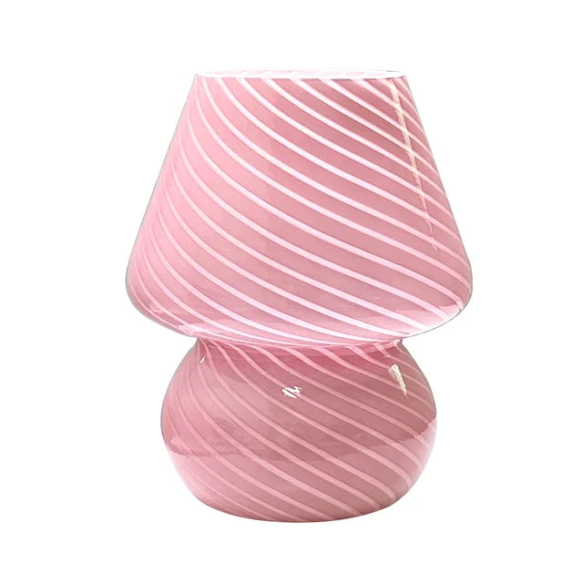 Modern Glass Table Lamp  Spiral Striped Mushroom Design - Product detail 8