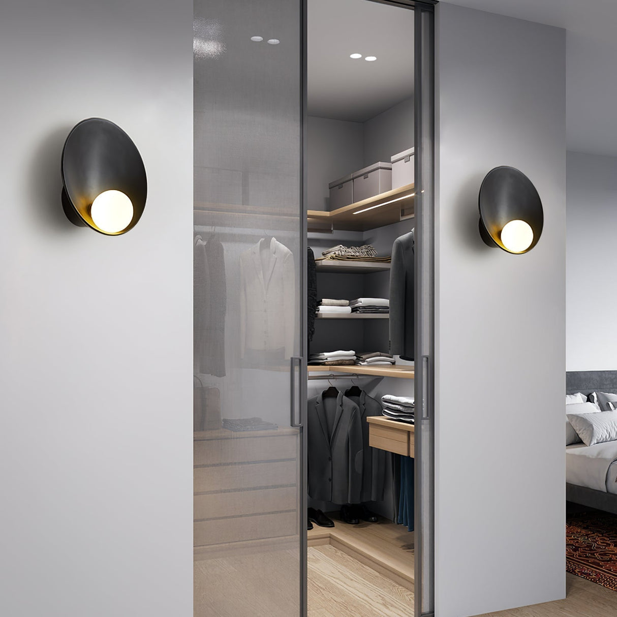 Nordic Wall Light  Round Metal Sconce with Ambient Glow - Product detail 5