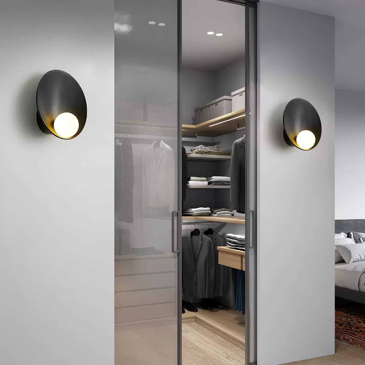 Nordic Wall Light  Round Metal Sconce with Ambient Glow - Product detail 10
