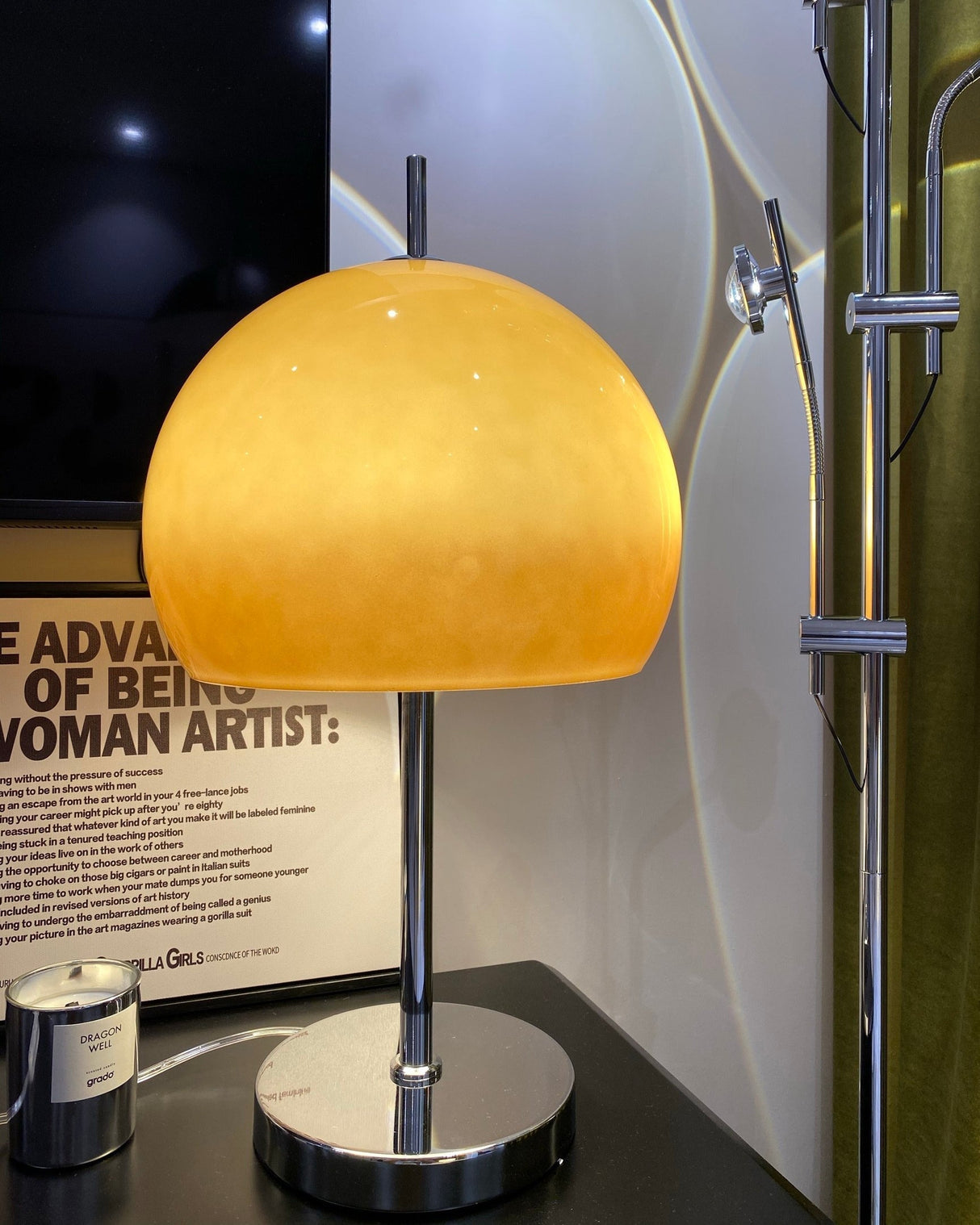 Retro Table Lamp  Amber Glass Dome Shade - Product detail 17