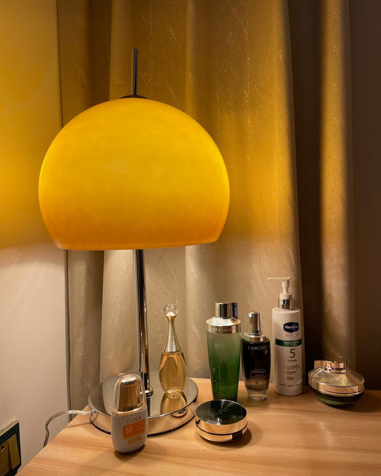 Retro Table Lamp  Amber Glass Dome Shade - Product detail 22