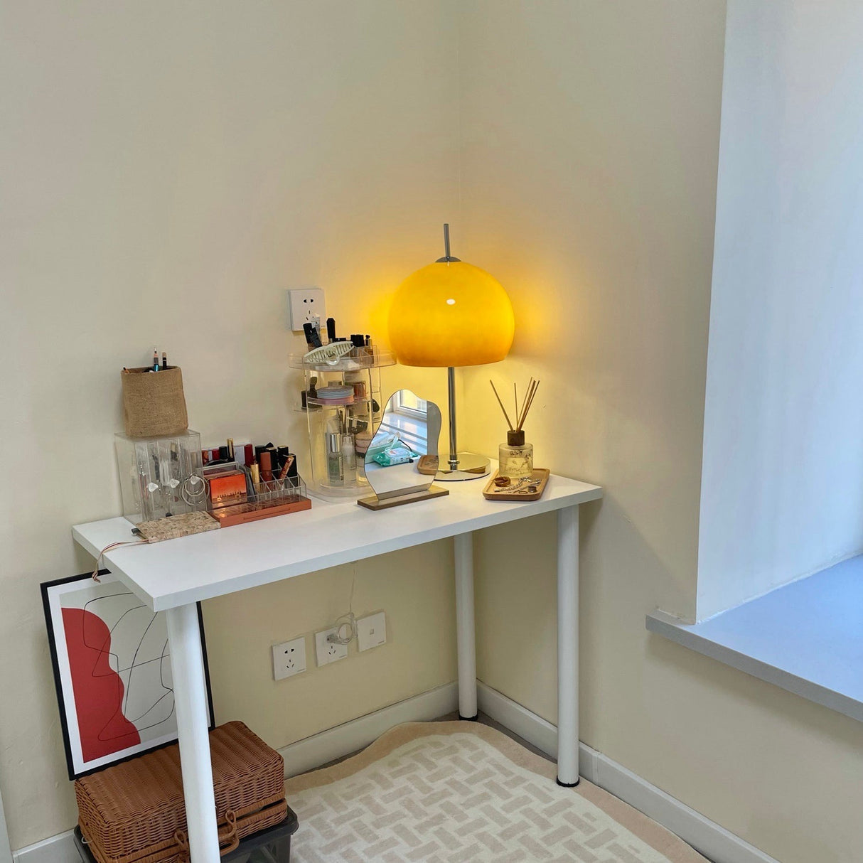 Retro Table Lamp  Amber Glass Dome Shade - Product detail 30