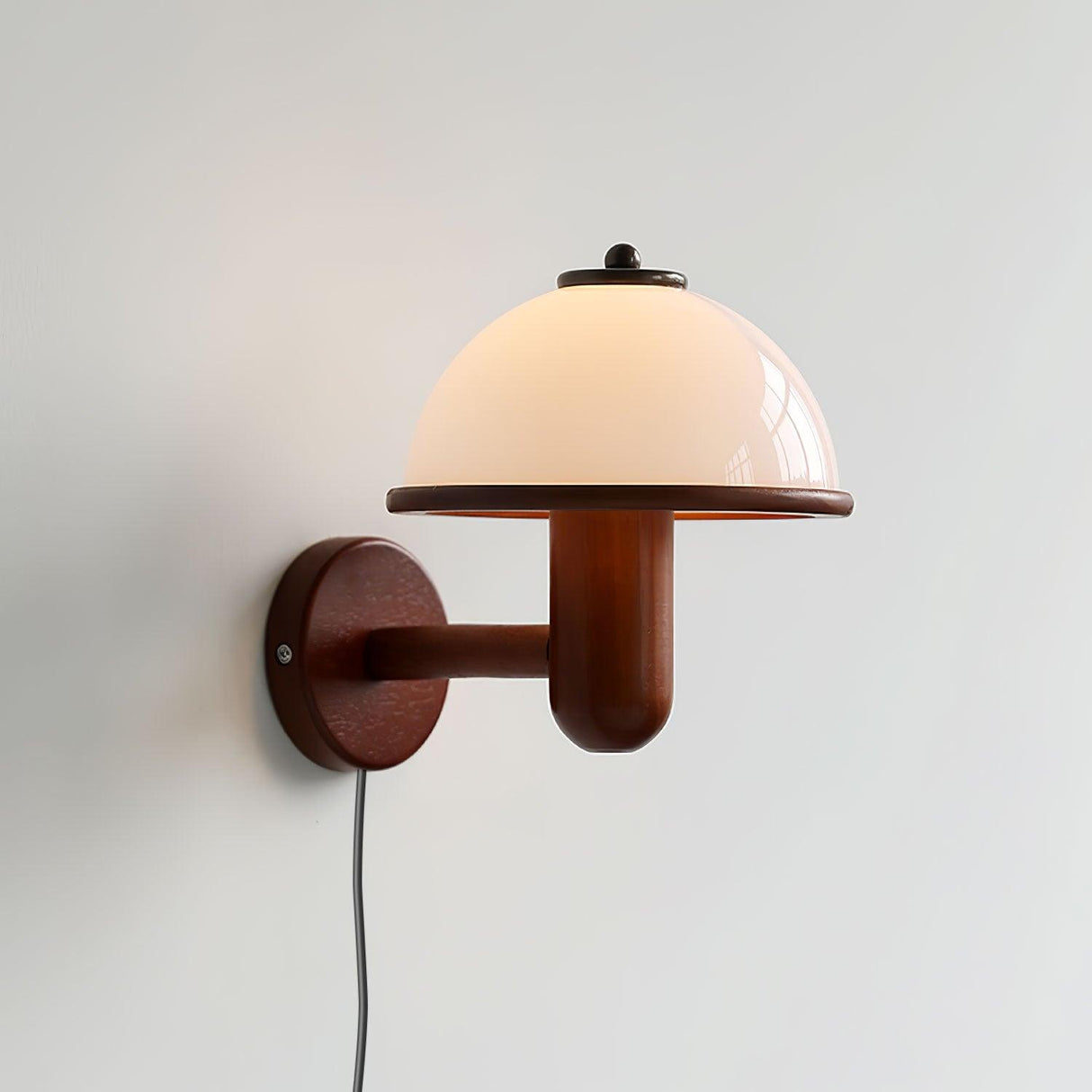 Modern Wood Wall Lamp  Oak Dome Shade Design - Product detail 9