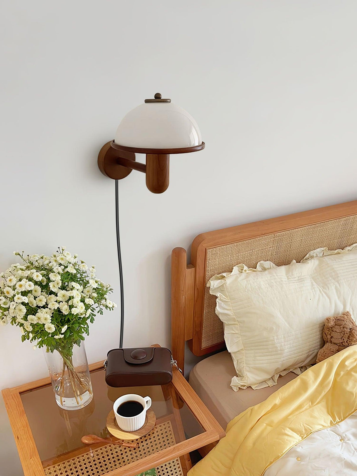 Modern Wood Wall Lamp  Oak Dome Shade Design - Product detail 10