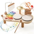 Wooden Musical Instruments Set  Rainbow Xylophone with Percussion Kit - Product showcase