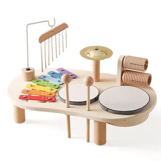 Wooden Musical Instruments Set  Rainbow Xylophone with Percussion Kit - Product detail 4