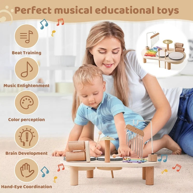 Wooden Musical Set  Educational Instrument Kit with Xylophone - Product detail 7