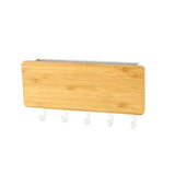 Wall Key Holder  Bamboo Wood 5-Hook Organizer - Product detail 11