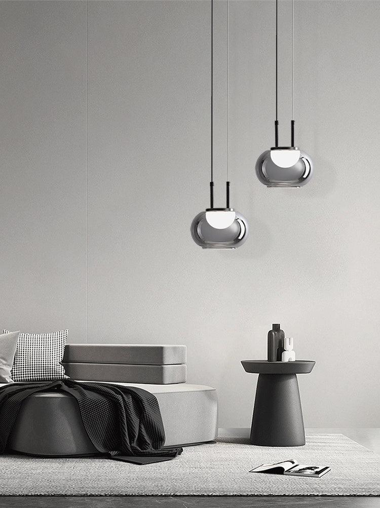 Modern Pendant Light  Smoked Glass Halo Design - Product detail 10