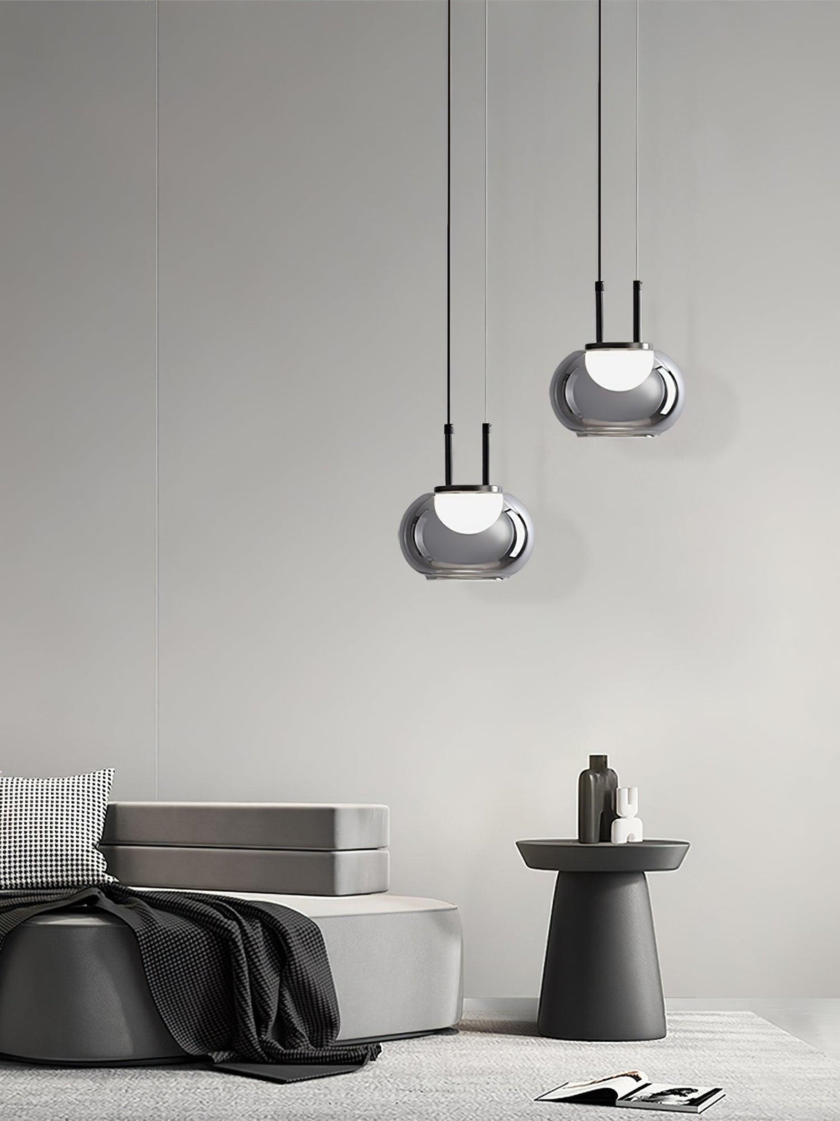 Modern Pendant Light  Smoked Glass Halo Design - Product detail 8