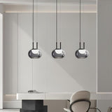 Modern Pendant Light  Smoked Glass Halo Design - Detailed view