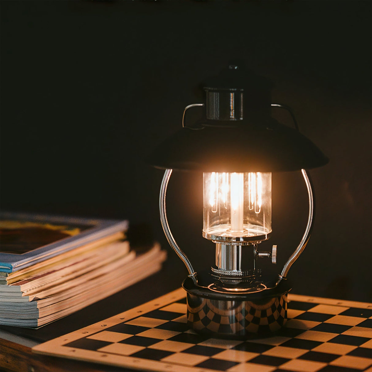 Outdoor LED Lantern  Black Iron Battery Powered Table Lamp - Product detail 11