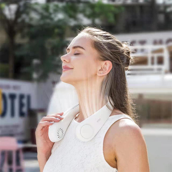 Portable Neck Cooling Fan  Hands-Free 360 Airflow Design - Product example