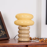 Modern Table Lamp  Ash Wood Base with Glass Shade - Detailed view