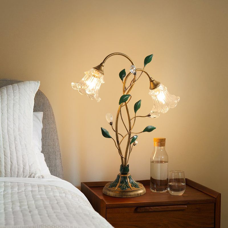 Floral Table Lamp  Crystal Glass Flower Design - Product detail 7