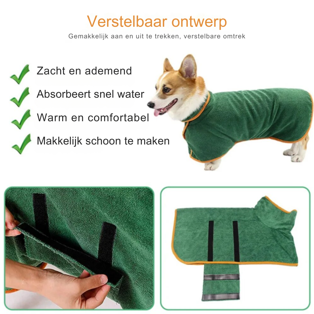 Dog Bathrobe  Fast-Drying Microfiber With Adjustable Fit - Product detail 4