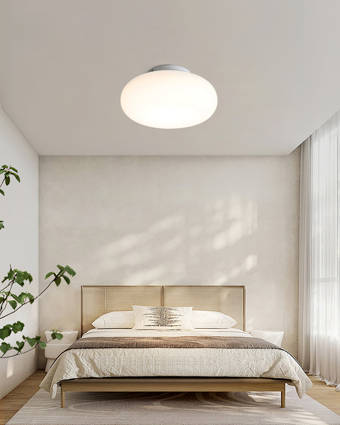Modern LED Ceiling Light  White Oval Minimalist Design - Product example