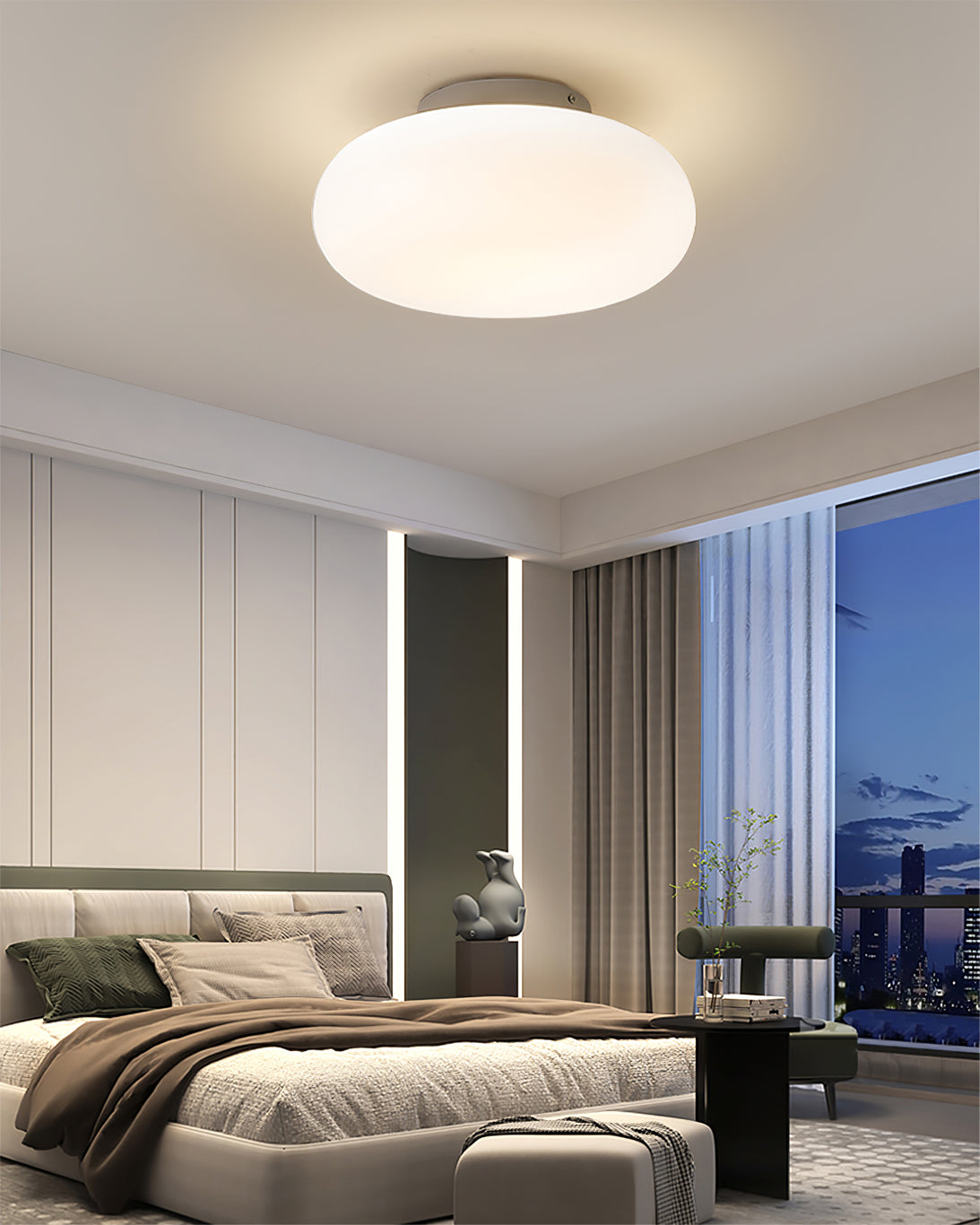 Modern LED Ceiling Light  White Oval Minimalist Design - Product detail 9