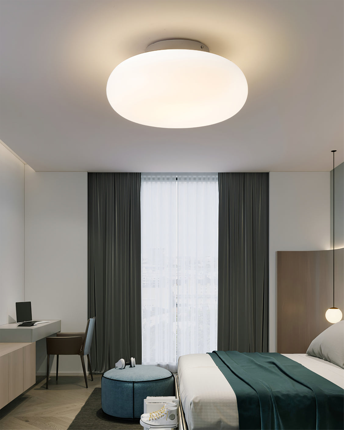 Modern LED Ceiling Light  White Oval Minimalist Design - Product detail 10