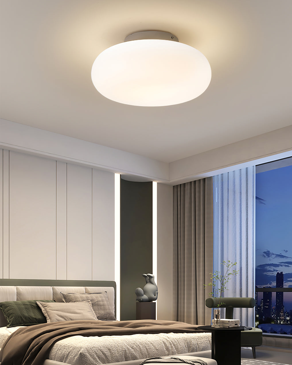 Modern LED Ceiling Light  White Oval Minimalist Design - Product detail 11