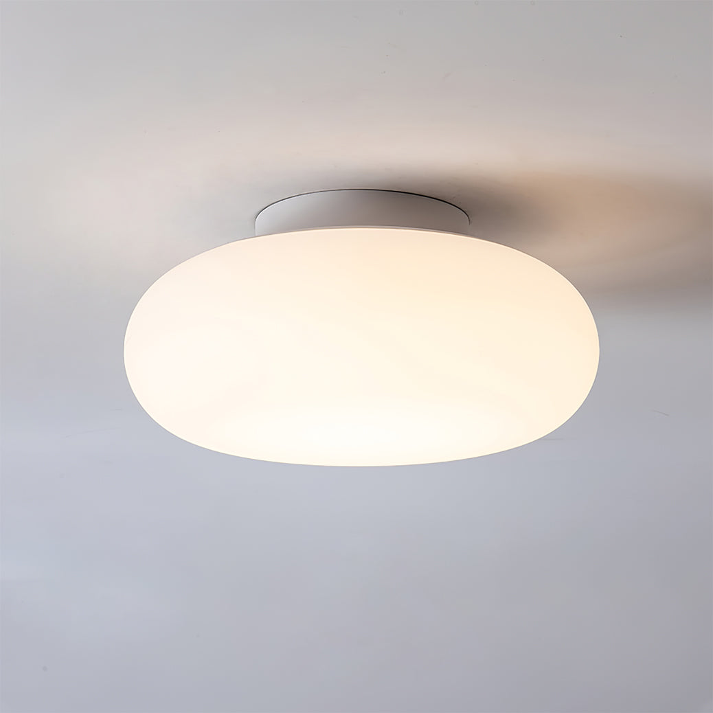 Modern LED Ceiling Light  White Oval Minimalist Design - Detailed view