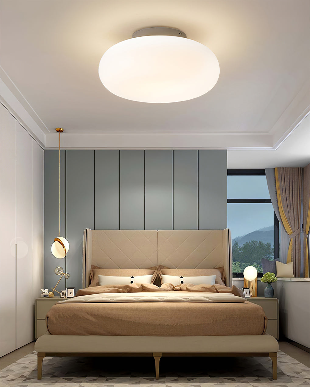 Modern LED Ceiling Light  White Oval Minimalist Design - Product detail 6