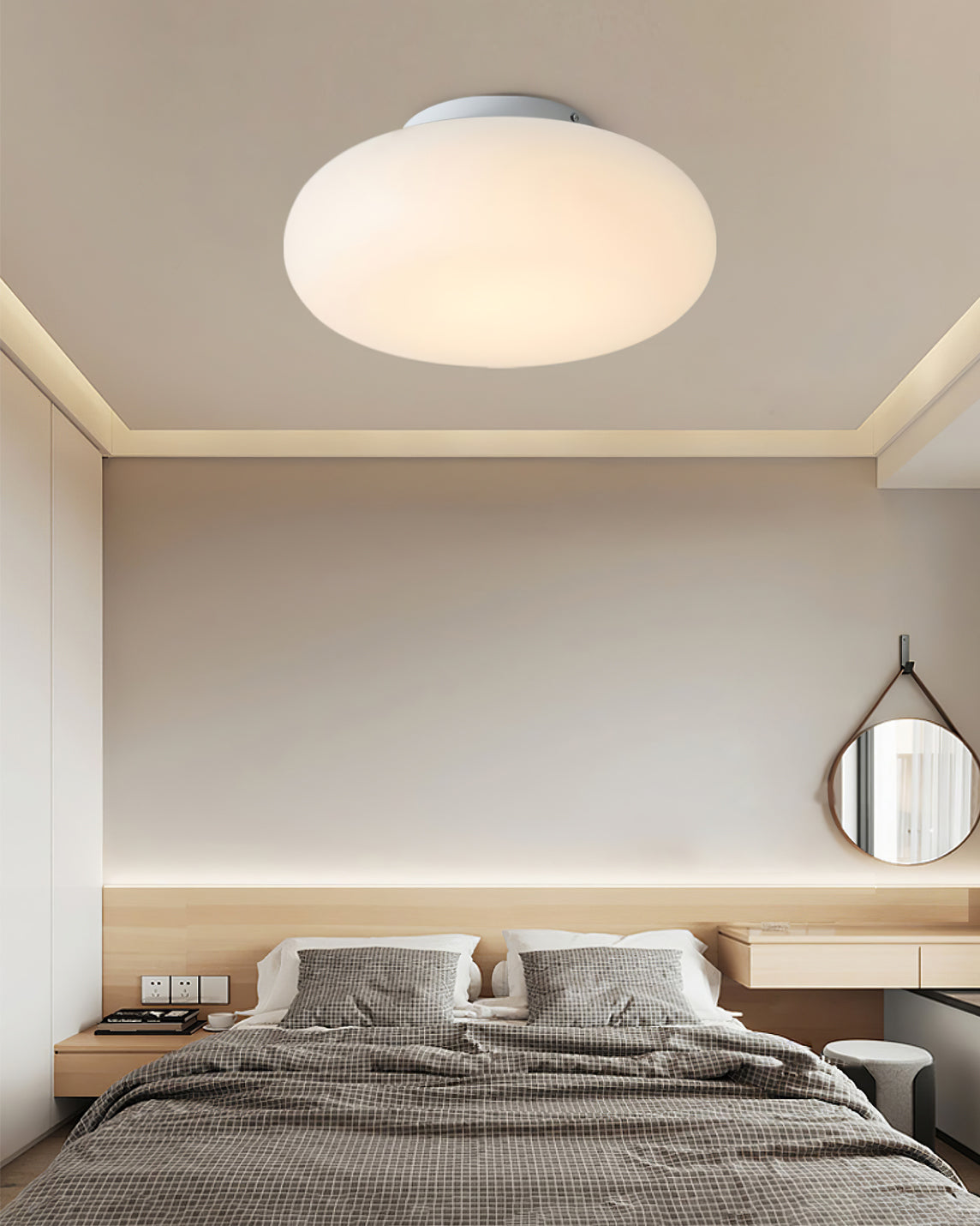 Modern LED Ceiling Light  White Oval Minimalist Design - Product detail 5
