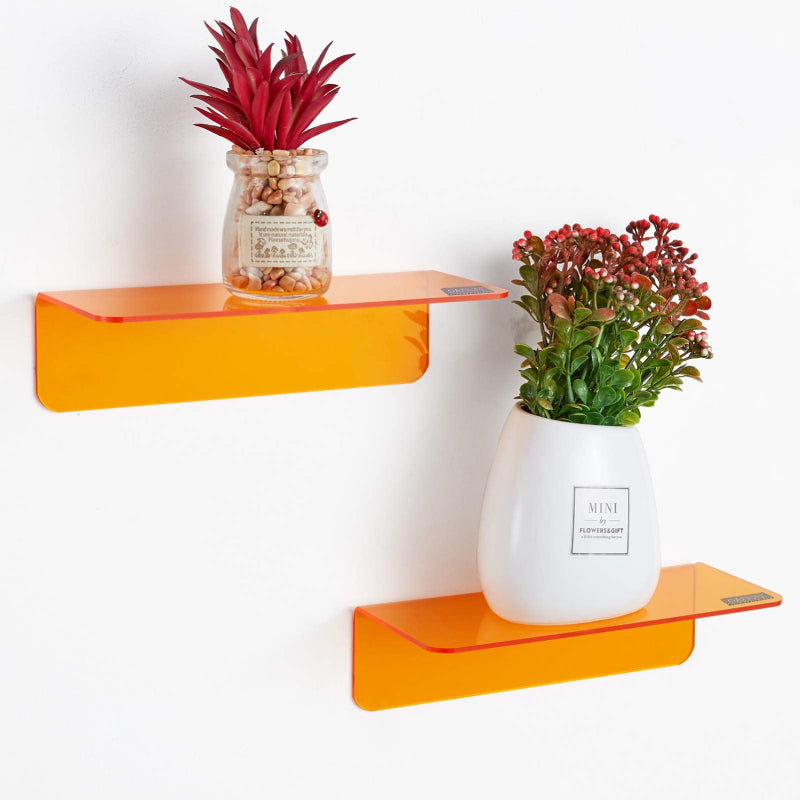 Acrylic Floating Shelves  Vibrant Modern Wall Mount Set - Product showcase