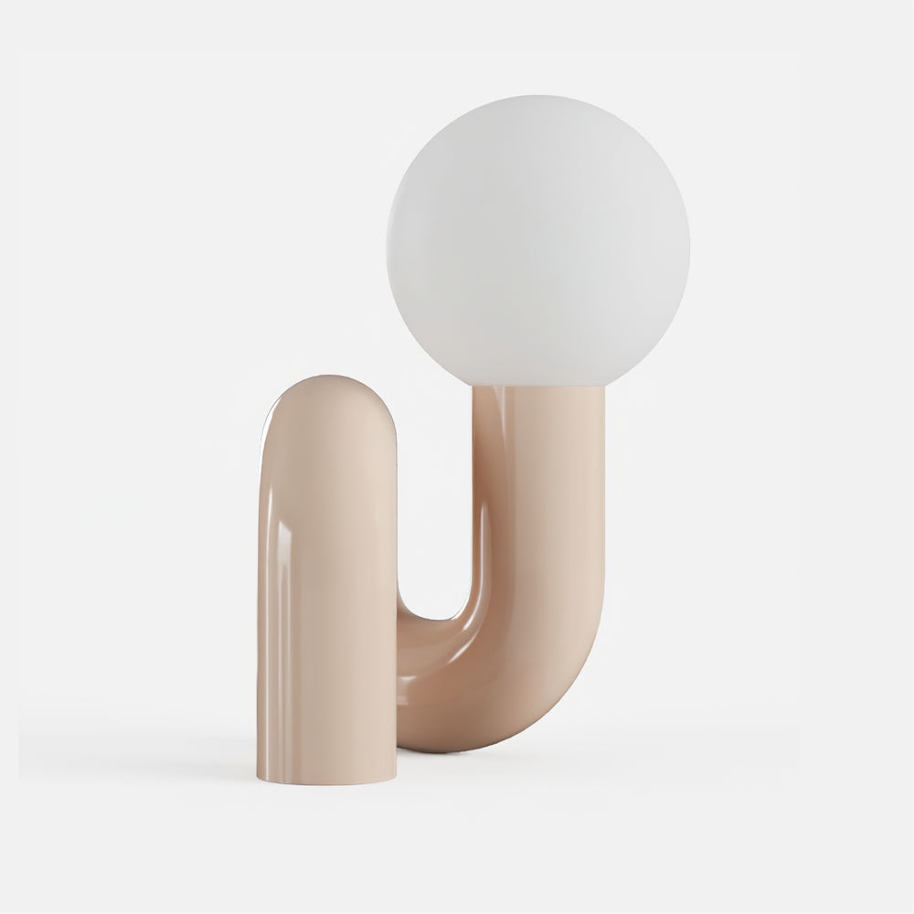 Modern Table Lamp  Curved Pink Resin with Glass Globe - Product detail 20