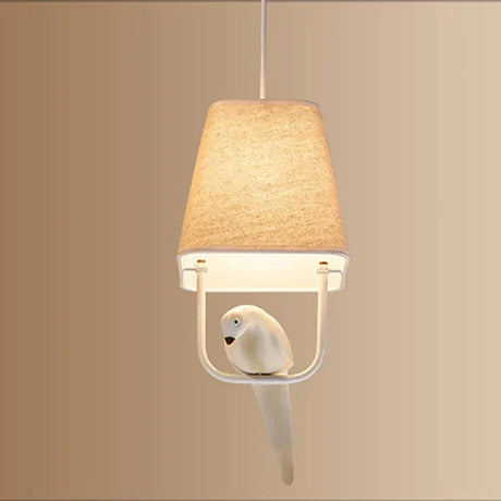 Scandinavian Rattan Pendant Light  Bird Perch Design with Warm Glow - Product showcase