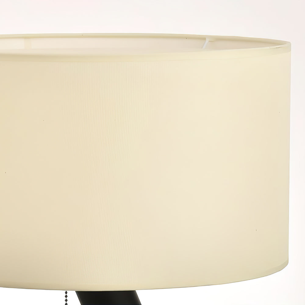 Modern Table Lamp  Dark Wood Base Golden Accents - Product detail 6