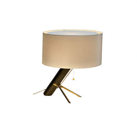 Modern Table Lamp  Dark Wood Base Golden Accents - Product detail 13
