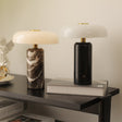Modern Marble Table Lamp  White Glass Dome Shade - Product example