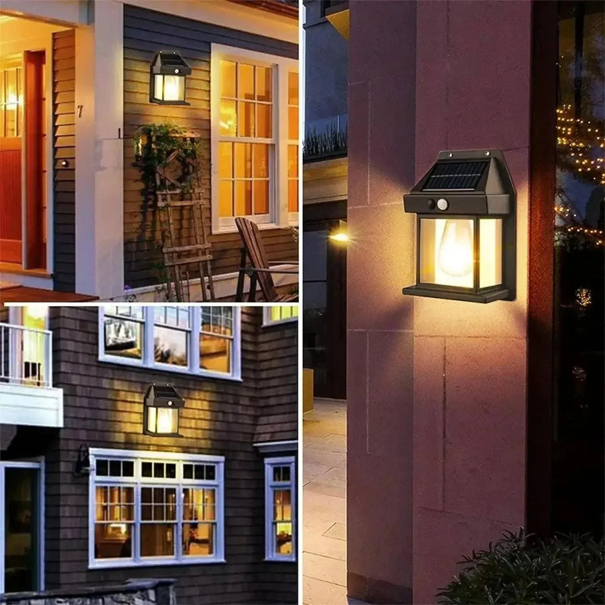 Vintage Solar Wall Light  Motion Sensor LED Lantern - Product example