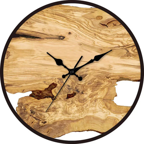 Natural Wood Wall Clock  Live Edge Design With Roman Numerals - Product detail 5