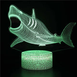 3D Shark Night Light  LED Illusion Lamp - Detailed view